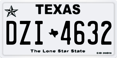 TX license plate DZI4632