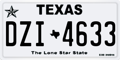 TX license plate DZI4633