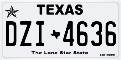 TX license plate DZI4636