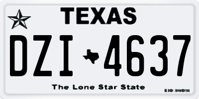 TX license plate DZI4637