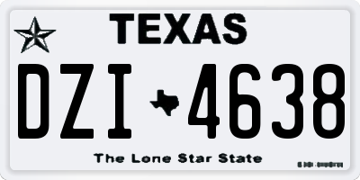 TX license plate DZI4638