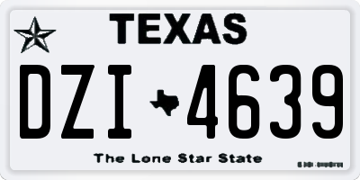TX license plate DZI4639