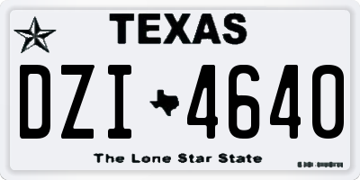TX license plate DZI4640