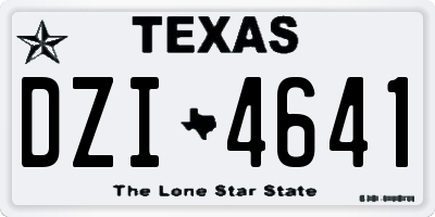 TX license plate DZI4641