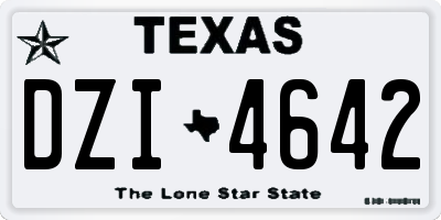 TX license plate DZI4642