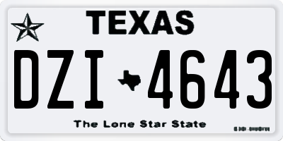 TX license plate DZI4643