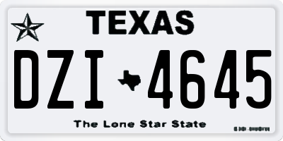 TX license plate DZI4645