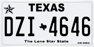 TX license plate DZI4646