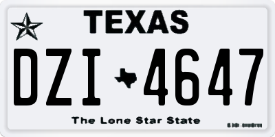TX license plate DZI4647