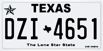 TX license plate DZI4651