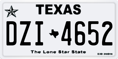 TX license plate DZI4652