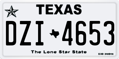 TX license plate DZI4653