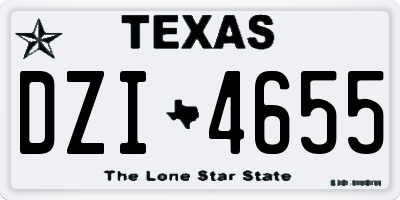TX license plate DZI4655