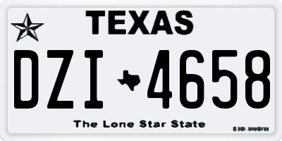 TX license plate DZI4658