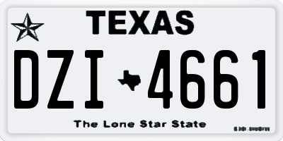 TX license plate DZI4661