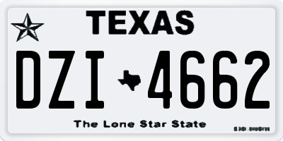 TX license plate DZI4662