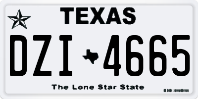 TX license plate DZI4665