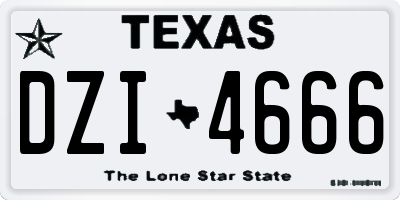 TX license plate DZI4666
