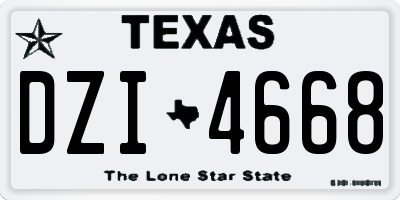 TX license plate DZI4668