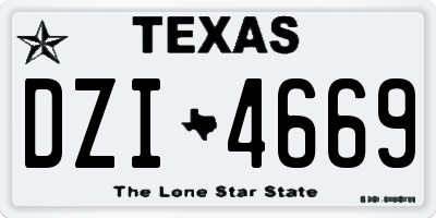 TX license plate DZI4669