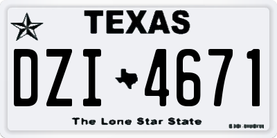 TX license plate DZI4671
