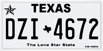 TX license plate DZI4672