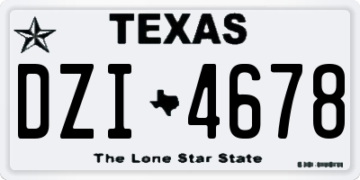 TX license plate DZI4678