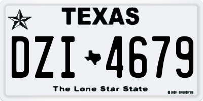 TX license plate DZI4679