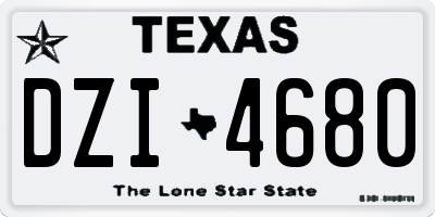 TX license plate DZI4680