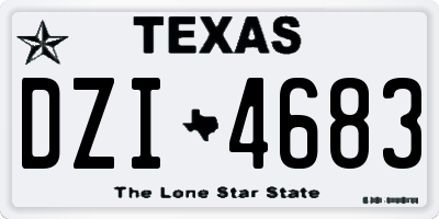 TX license plate DZI4683