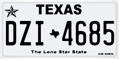 TX license plate DZI4685
