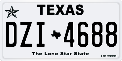 TX license plate DZI4688