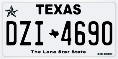 TX license plate DZI4690
