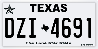 TX license plate DZI4691