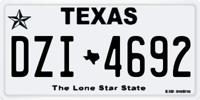 TX license plate DZI4692