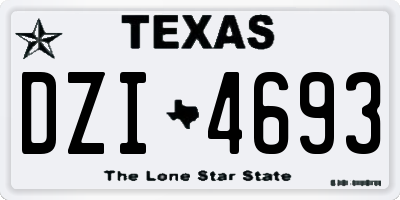 TX license plate DZI4693