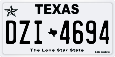 TX license plate DZI4694