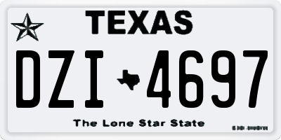TX license plate DZI4697