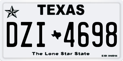 TX license plate DZI4698