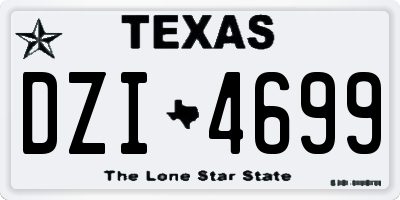 TX license plate DZI4699