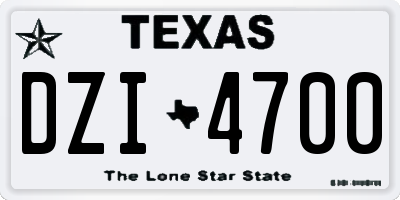 TX license plate DZI4700