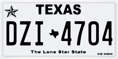 TX license plate DZI4704