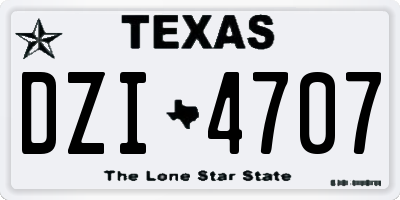 TX license plate DZI4707