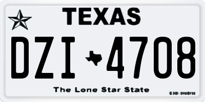TX license plate DZI4708