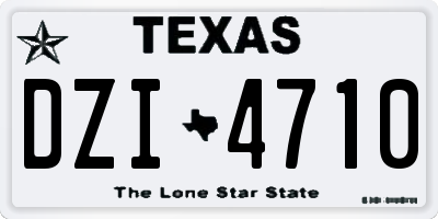TX license plate DZI4710