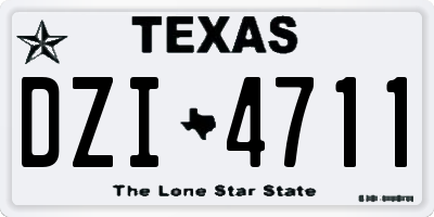 TX license plate DZI4711