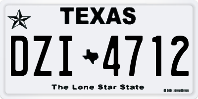 TX license plate DZI4712
