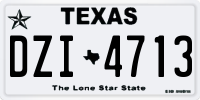 TX license plate DZI4713