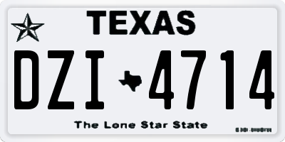 TX license plate DZI4714