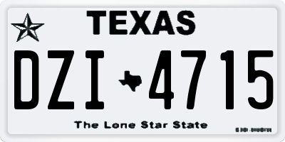 TX license plate DZI4715